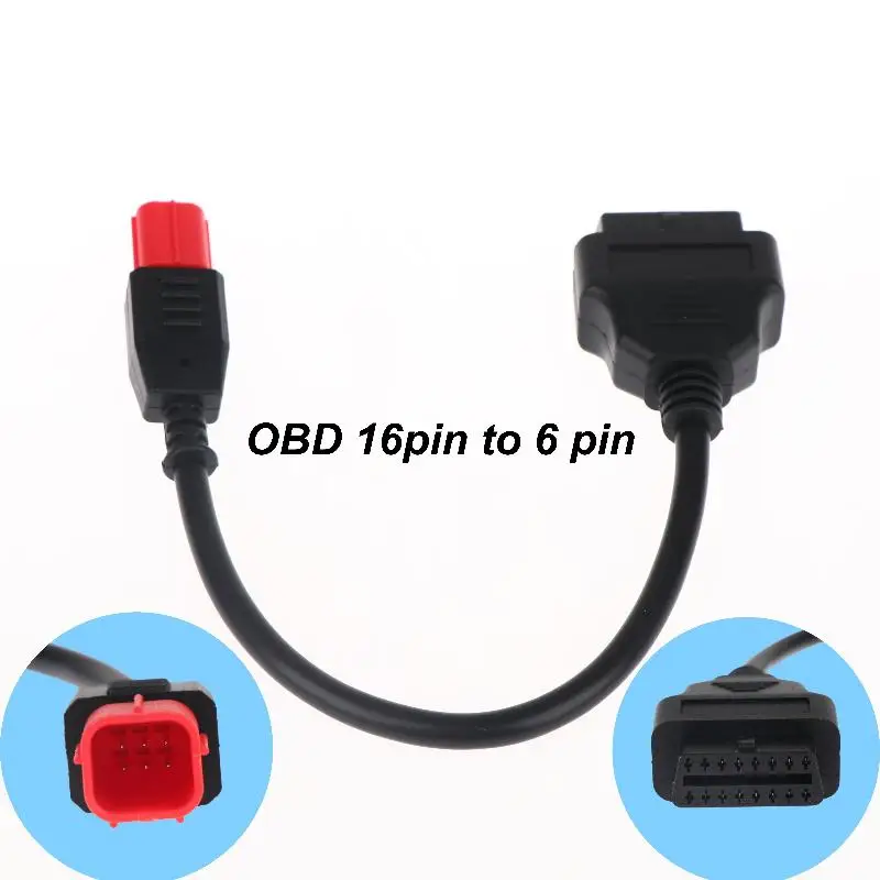 Hot 1Pcs 16pin To 6pin OBDII Diagnostic Cable OBD Adapter For Z-serie/Versys-serie Motorcycle OBD Connector Adapter