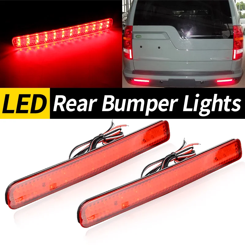 2pcs LED Light Car Rear Right Bumper Reflector Red Lens XFF500020 For Land Rover Discovery 3 2004 - 2009 / 4 2009 2010 - 2016