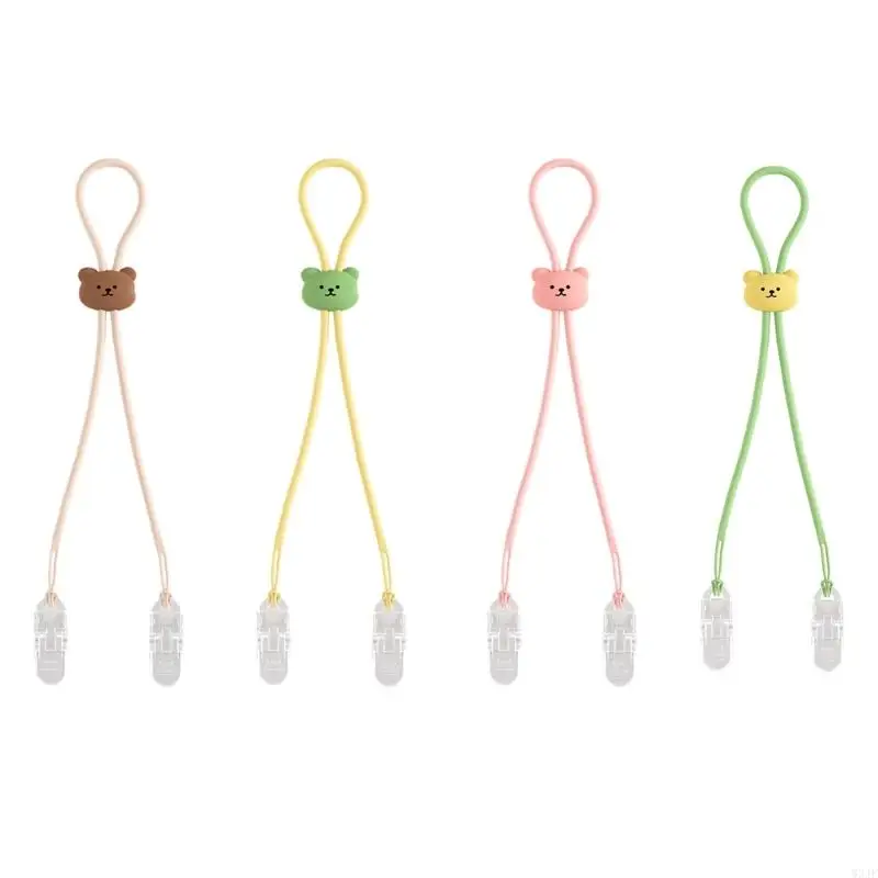 

W3JF Silicone Lanyard Napkin Clips Bib Holder Clip Portable Dining Clothing Protector