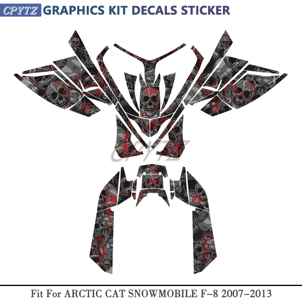 GRAPHICS KIT Graphics Background Decals Sticker Kit Fit for ARCTIC CAT SNOWMOBILE F-8 07-11 f8 2007-2013