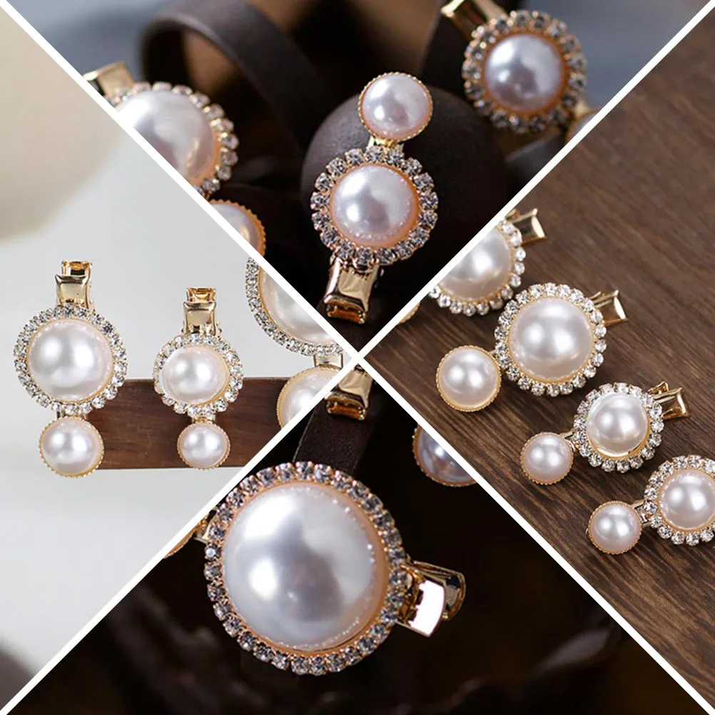 

5pcs Pearl Edge Vintage Women Wedding Decoration Lightweight Ornament Cute Suits Funny Shape Hairpin Wedding Dressing Reusable