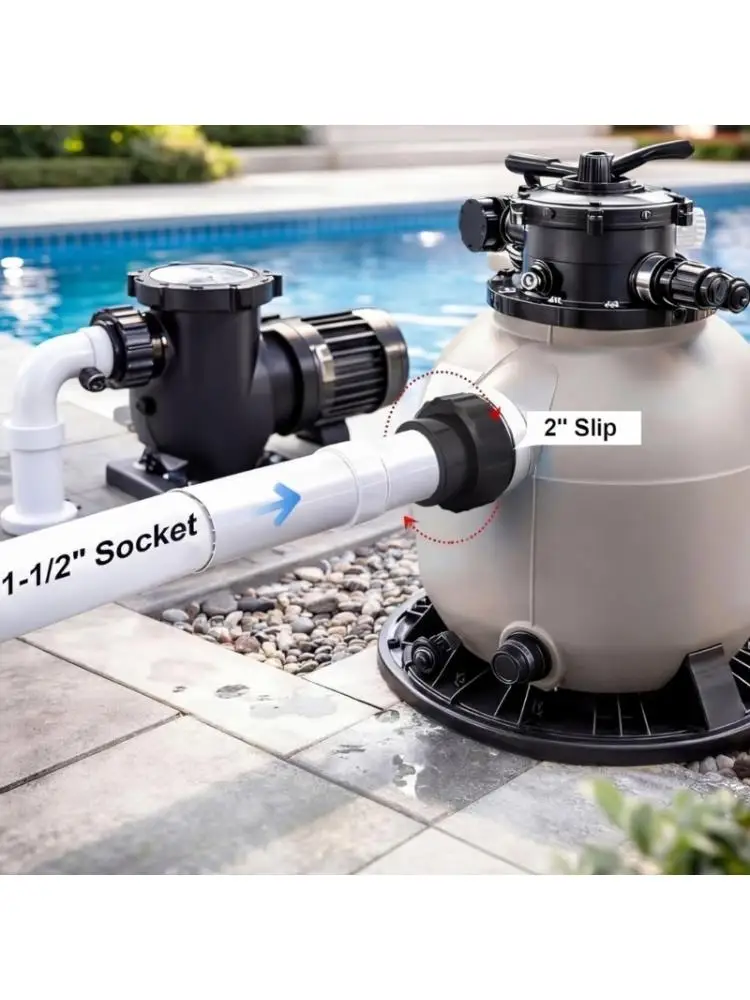 High Performances Pool Pump Connection Adapter Swimming Pool Accessories 1.5 Inch Heavy Duties Plastic Pump Adapter