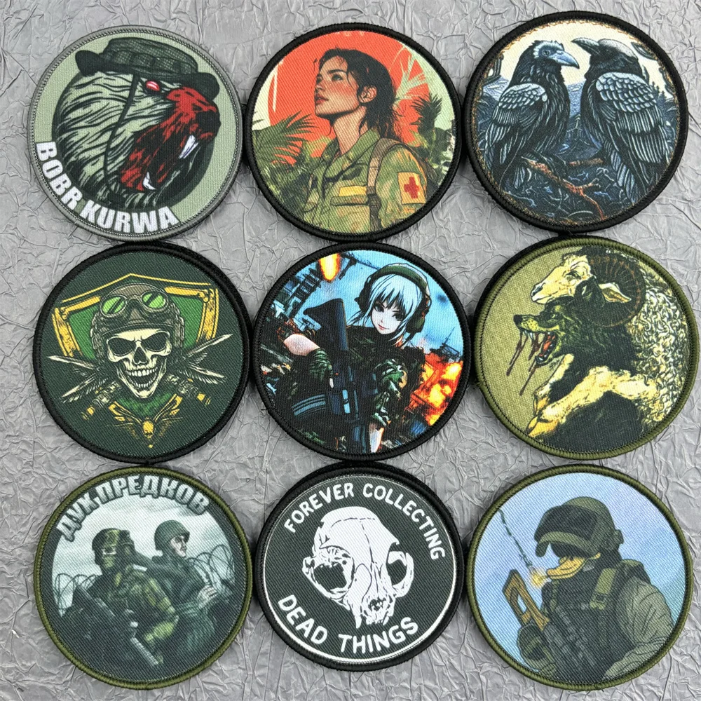 Tactical Military Backpack Patch Skull Morale Badge Hook and Loop Patches Backpack Outdoor Equipment  Appliques for Clothing