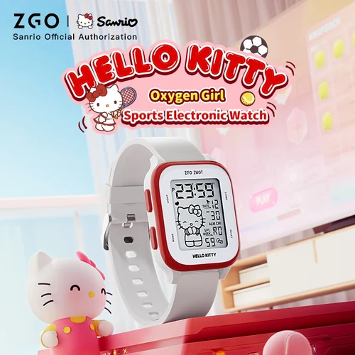 Imagen 2 del producto Reloj ZGO X Sanrio Hello Kitty para niñas, relojes electrónicos para estudiantes y niños, reloj de pulsera deportivo resistente al agua, caja de regalo para niñas 878