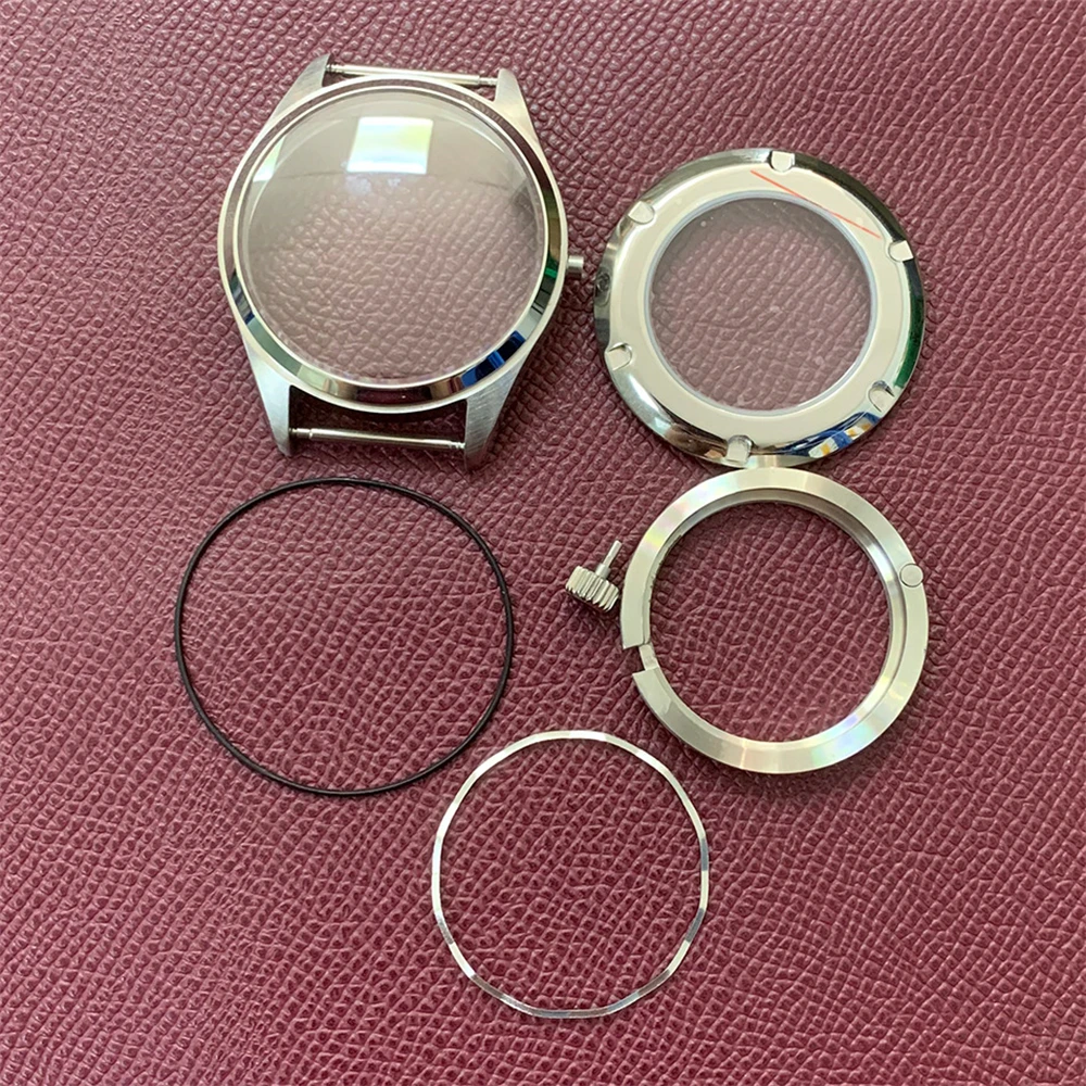 Cassa NH35 40mm Cassa per orologio in vetro zaffiro in acciaio inossidabile 316L per parti di movimento dell'orologio NH35 NH36 per accessori quadrante da 33,5 mm