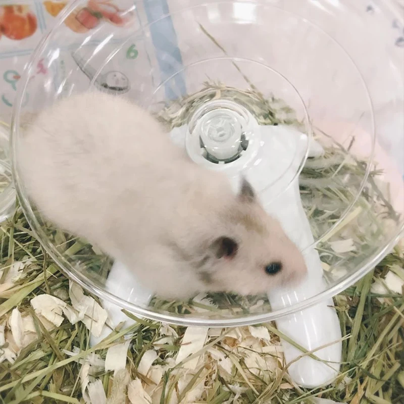 Haustier Hamster Laufrad stumm fliegende Untertasse Stahl achse Rad Laufs cheibe Spielzeug Käfig Kleintier Hamster Zubehör