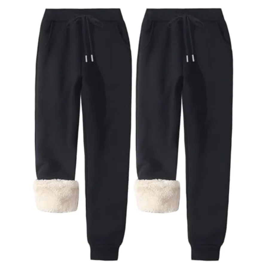 

Gihuo Women's Sherpa Lined Sweatpants Winter Warm Fleece Jogger Pants
