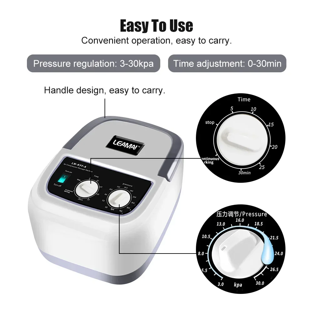 Leg Compression Massager Air Wave Pressure Massage Vibration Therapy Arm Waist Pneumatic Air-Wrap Relax Foot Massage Pain Relief