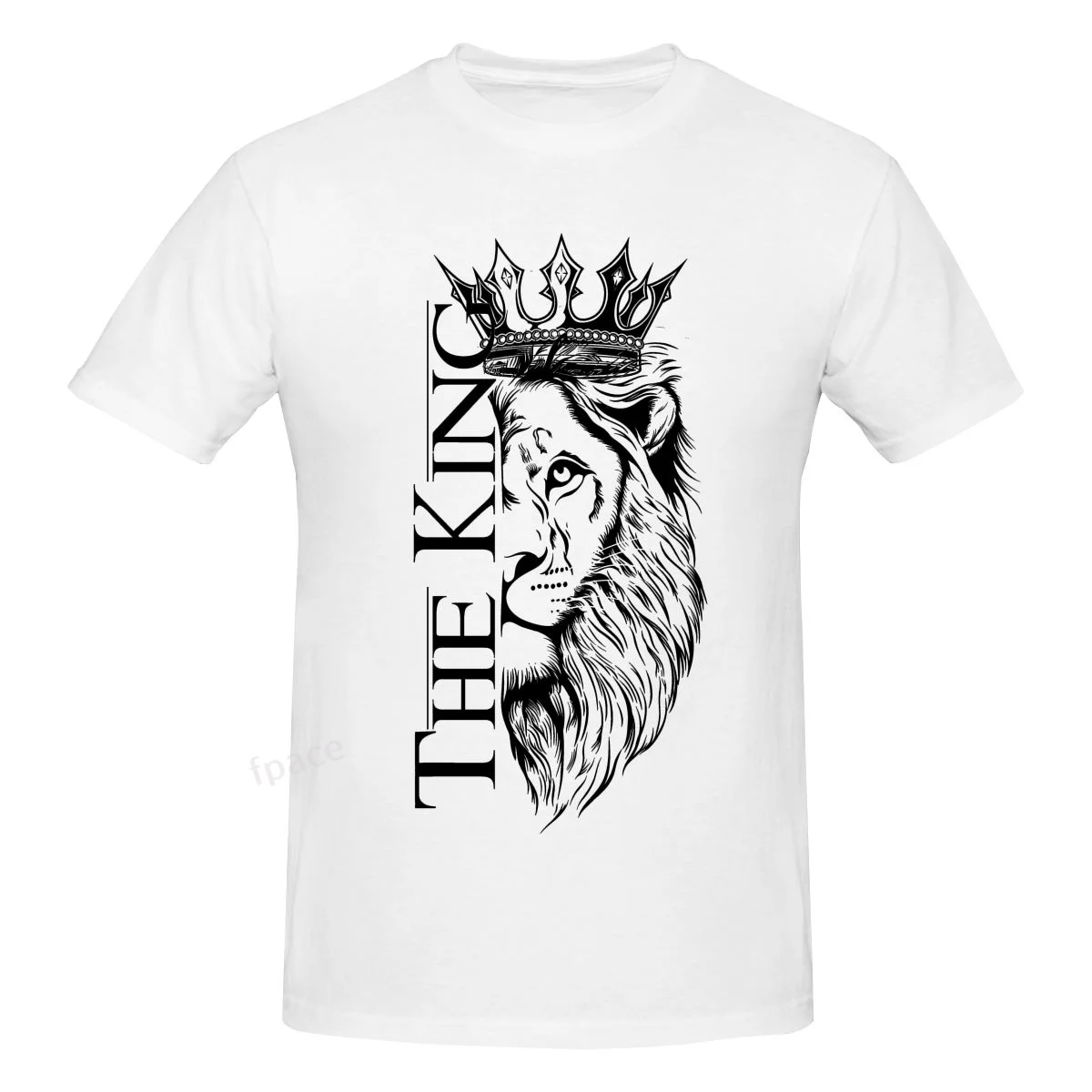 

THE KING LION Men Clothing Tops Fun T Shirt Casual Cotton Summer Men's Basic Short Sleeve T-Shirt