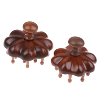 12/20-Claw Natural Wooden Comb - Anti-Static Head Meridian Massager, Gua Sha Tool for Blood Circulation