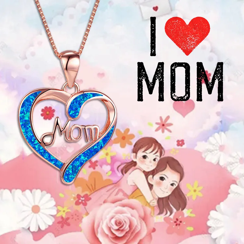 

necklace mom Minimalist Women's Love Necklace MOM Pendant as A Mother's Day Gift