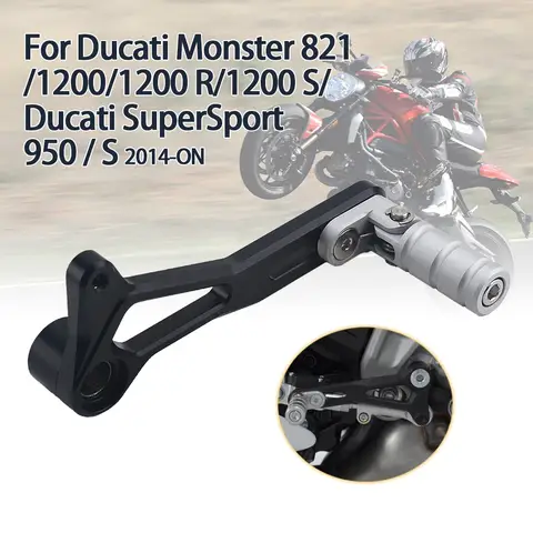 Motorcycle Gear Lever Adjustable Clutch Lever Shift Lever Rod Quick Shifter For Ducati Monster 821 1200 1200R 1200S Silver