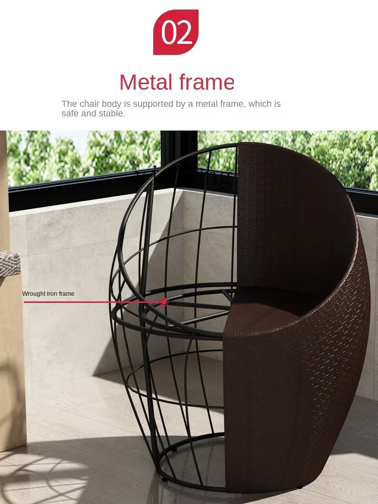 

Single Balcony Outdoor Casual Courtyard Woven Outdoor Terrace Small Chair