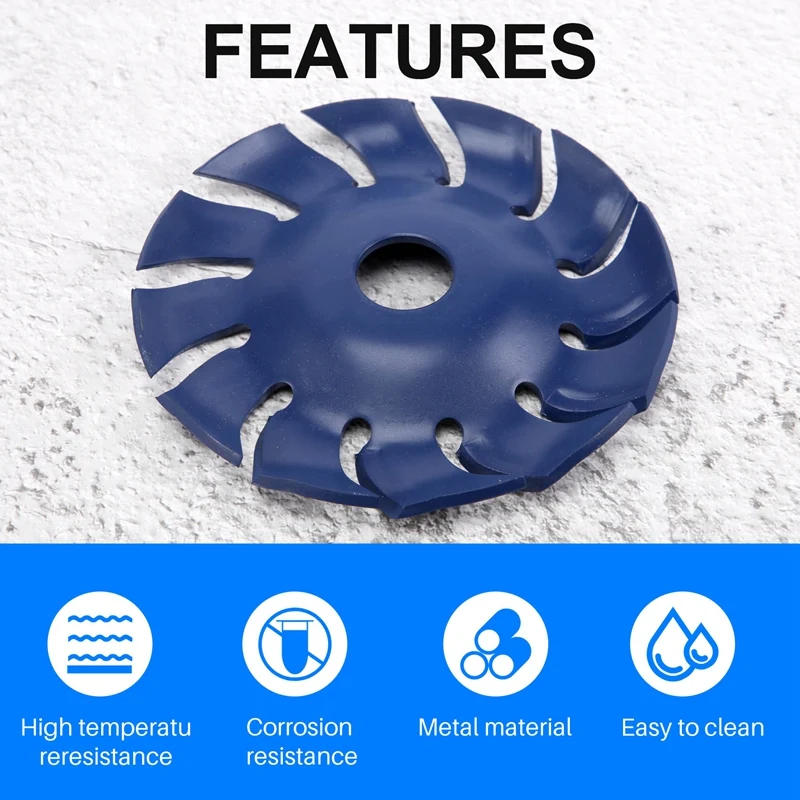 ABUL-12 Teeth Wood Carving Disc 22Mm Bore Grinder Wood Shaping Blade For 125 Angle Grinder Woodworking Tool