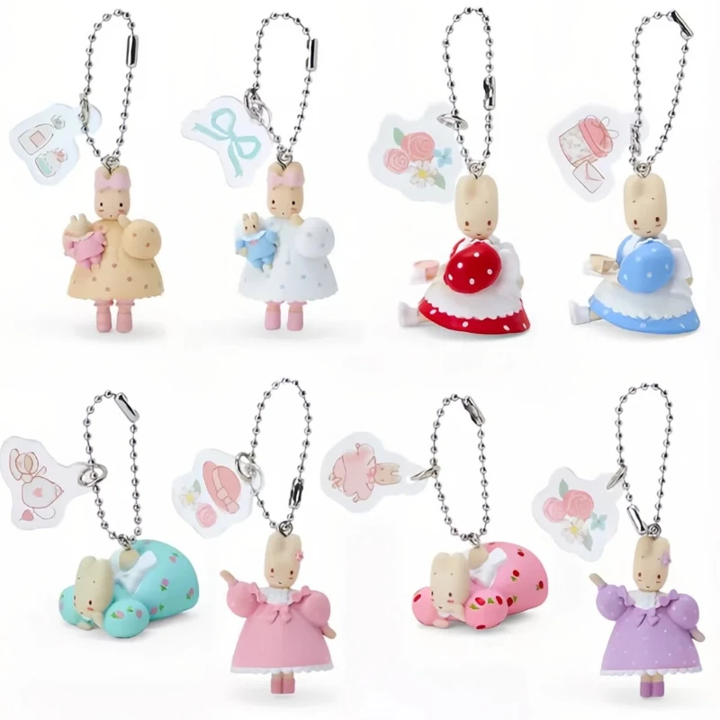 

New Product In Stock Jasmine Cute Rabbit Doll Pendant Acrylic Hanging Tag Blind Box Keychain French Floral Afternoon Tea Rabbit