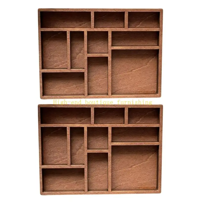 L9NB Simple Wooden Organizers Display Case For Crystals And Valuable Stone Display