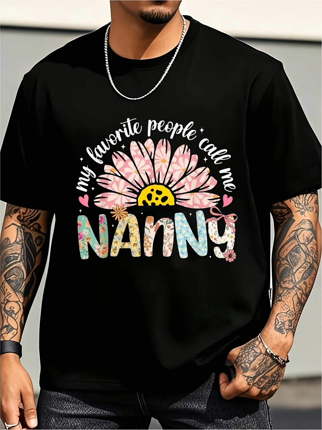 My Favorite People Call Me Mom, Unisex T-Shirt for Girls and Boys, Single-Sided Printed Black Short-Sleeve T-Shirt, Birthday Holiday Gift, Unisex for Men, Family and Friends, Sxxxl, 1 Piece, Plus Size