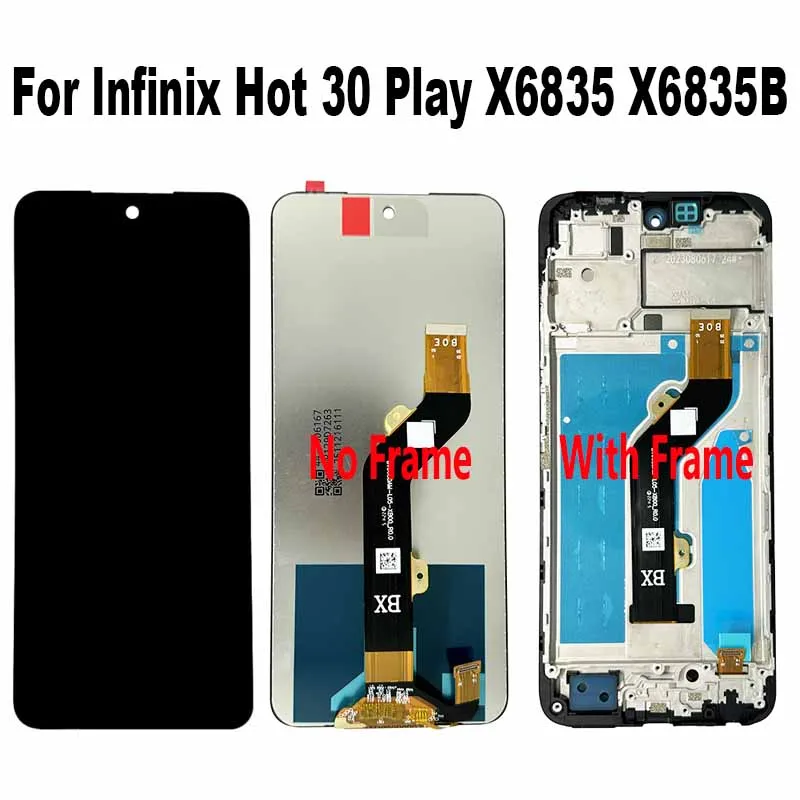 For Infinix Hot 30 Play X6835 X6835B LCD Display Touch Screen Digitizer Assembly Replacement Parts