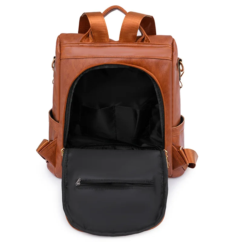 CFUN YA New Leather Women Backpack High Quality PU Female Bag Bucket Lady Shoulder Packs Big Capacity Backpacks Travel Rucksack
