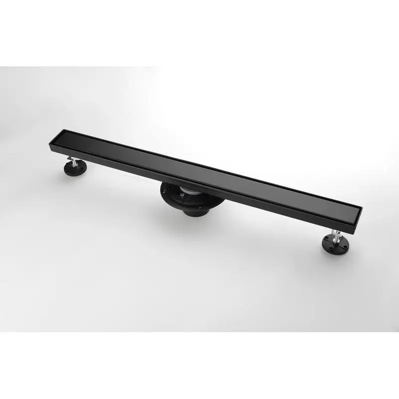 

36-Inch Linear Shower Drain w/ Removable Cover, 304 Stainless Steel, Includes Hair Strainer & Leveling Feet, Flange