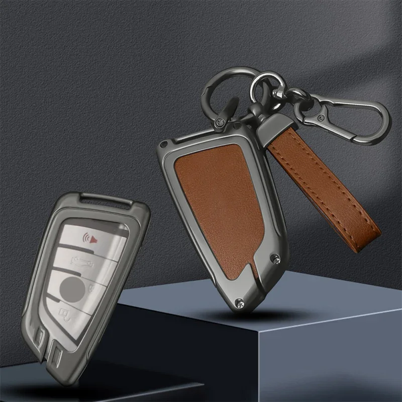 

Alloy Leather Car Remote Key Case Cover Shell For BMW X1 X3 X4 X5 F15 X6 F16 G30 7 Series G11 F48 F39 520 525 F30 118i 218i 320i