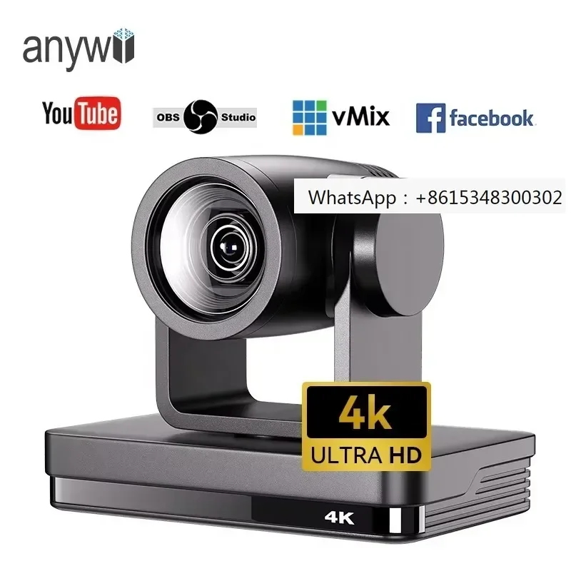 Anywii ndi hx3 hx2 4k ptz ndi static camera live streaming box broadcast camera vmix obs YouTube video live streaming 4k zoom