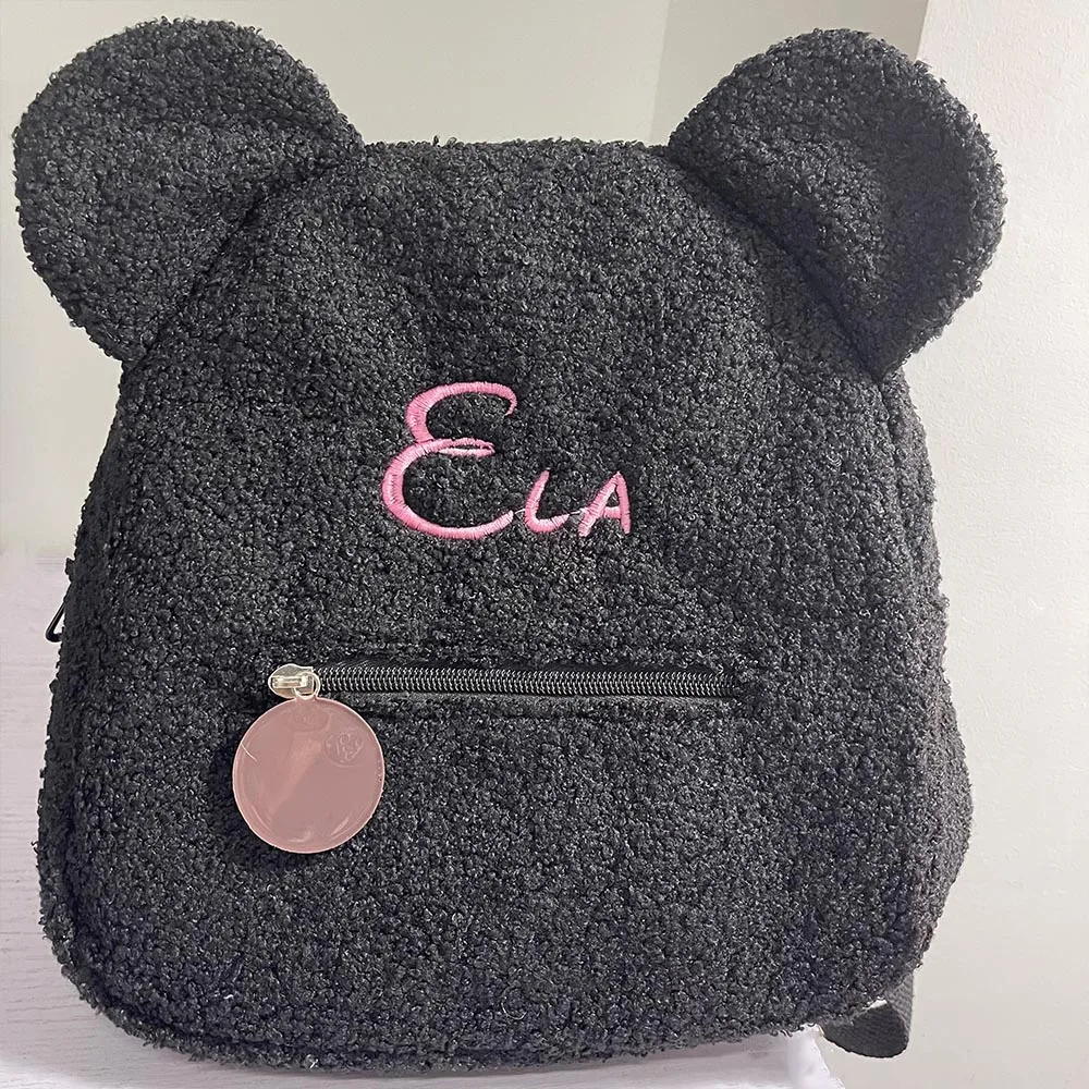 Personalised Bear Backpack Embroidered Your Name Children School Bag Travelling Rucksack Women\'s Cute Bear Shoulder Backpacks