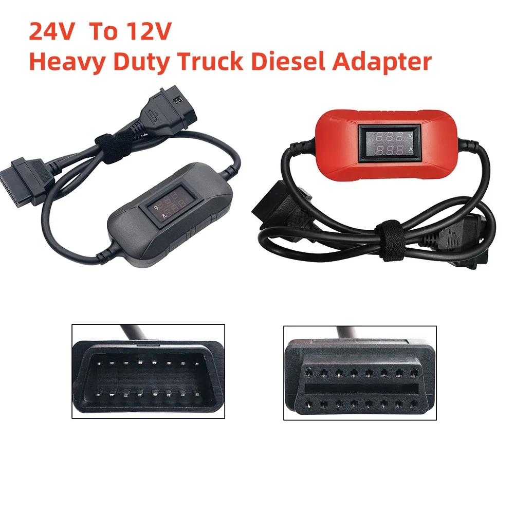 

24V To 12V Heavy Duty Truck Diesel Adapter Cable Converter Truck Adapter For Heavy Duty Truck OBD2 Code Scannner