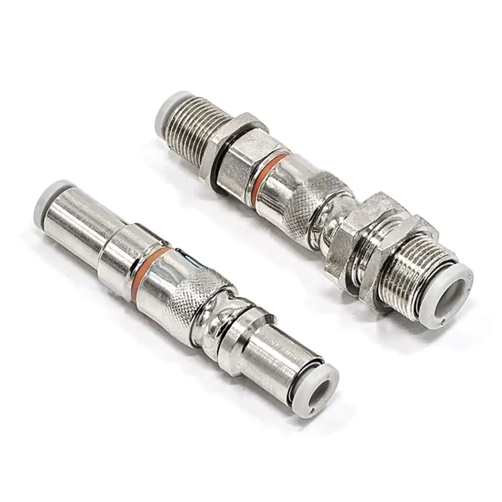 1Pcs KK2P/KK2S-04H-06H-04E-06E Tracheal Quick Connector One-way PU Tube Quick Coupling Brass Pneumatic Pipe Joint