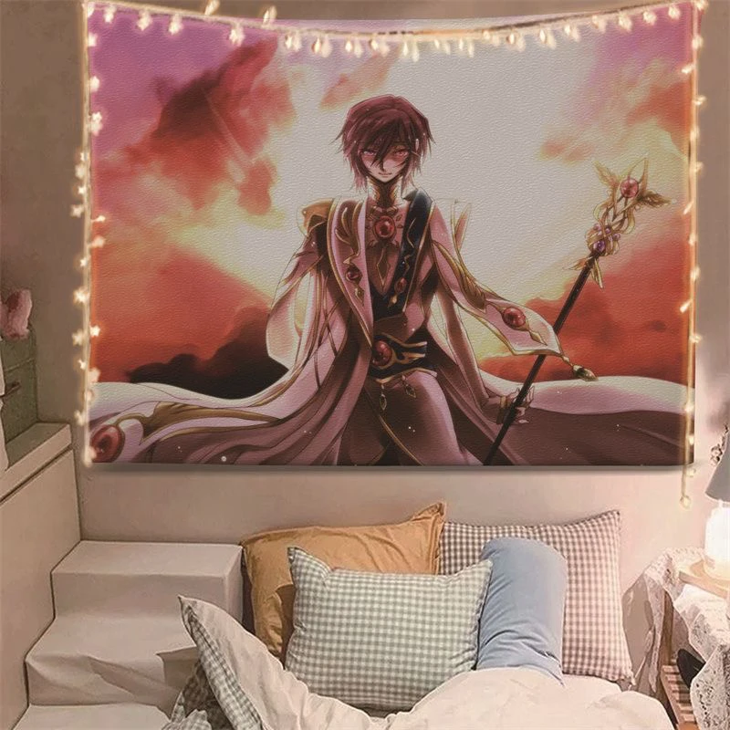 R-ebl-ious-Lelo-uch animation surrounding background cloth dormitory bedroomrental house hanging cloth without punching wall han