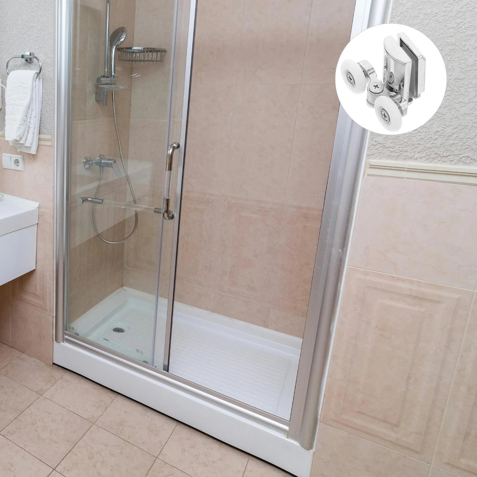 

2 set 2 Sets Metal Bathroom Sliding Rollers Smooth Quiet Shower Door Wheels High Load Capacity Easy Installation For Glass Door