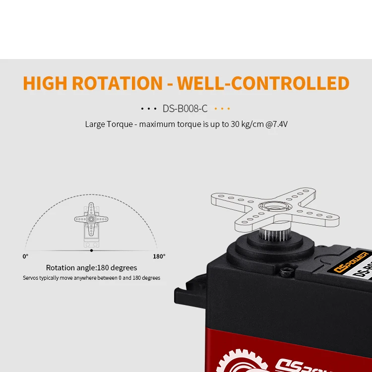 DSpower 24 kg kernloser Motor Servo Metallgetriebe halber Aluminiumrahmen wasserdicht für 1/8 1/10 RC Auto Flugzeug Boot Roboter Drohne Teil