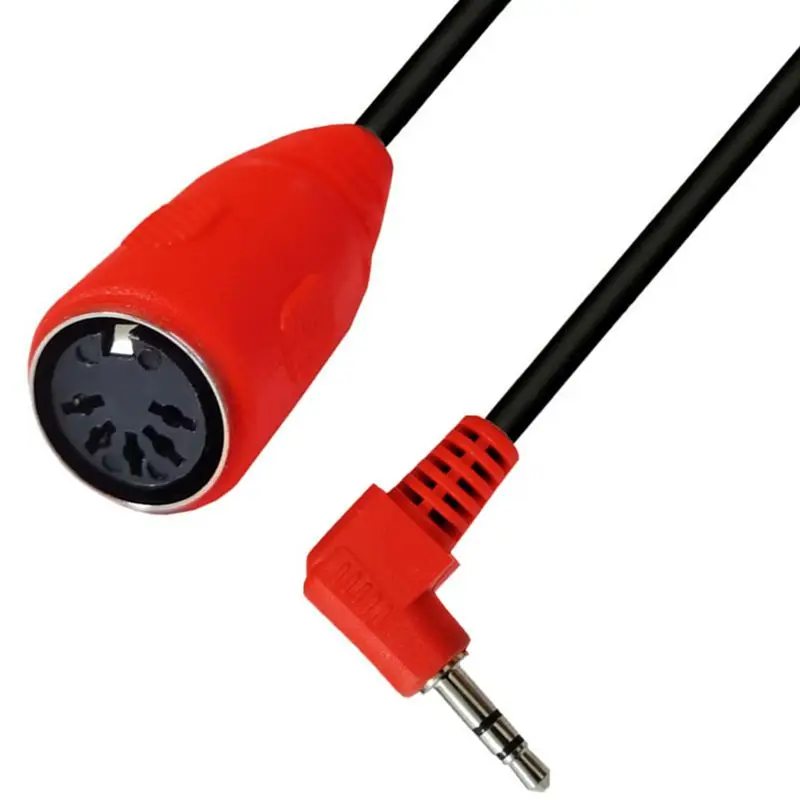 90 ° łokieć MIDI do TRS 3.5mm męski do 5Pin żeński wtyk Audio do MIDI kabel Adapter Audio 0.5M