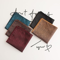 Luxury Men's Handkerchief Chest Towel Solid Color Hankies Polyester Hanky Business Pocket Square Chest Towel
