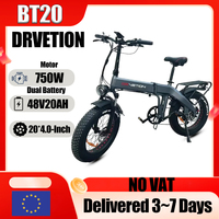 E-Bike BT20 750W Motor 48V10AH Shock absorbing seat Folding Electric Bicycle 20*4.0 Inch Fat Tire Shock Absorption Electric bike