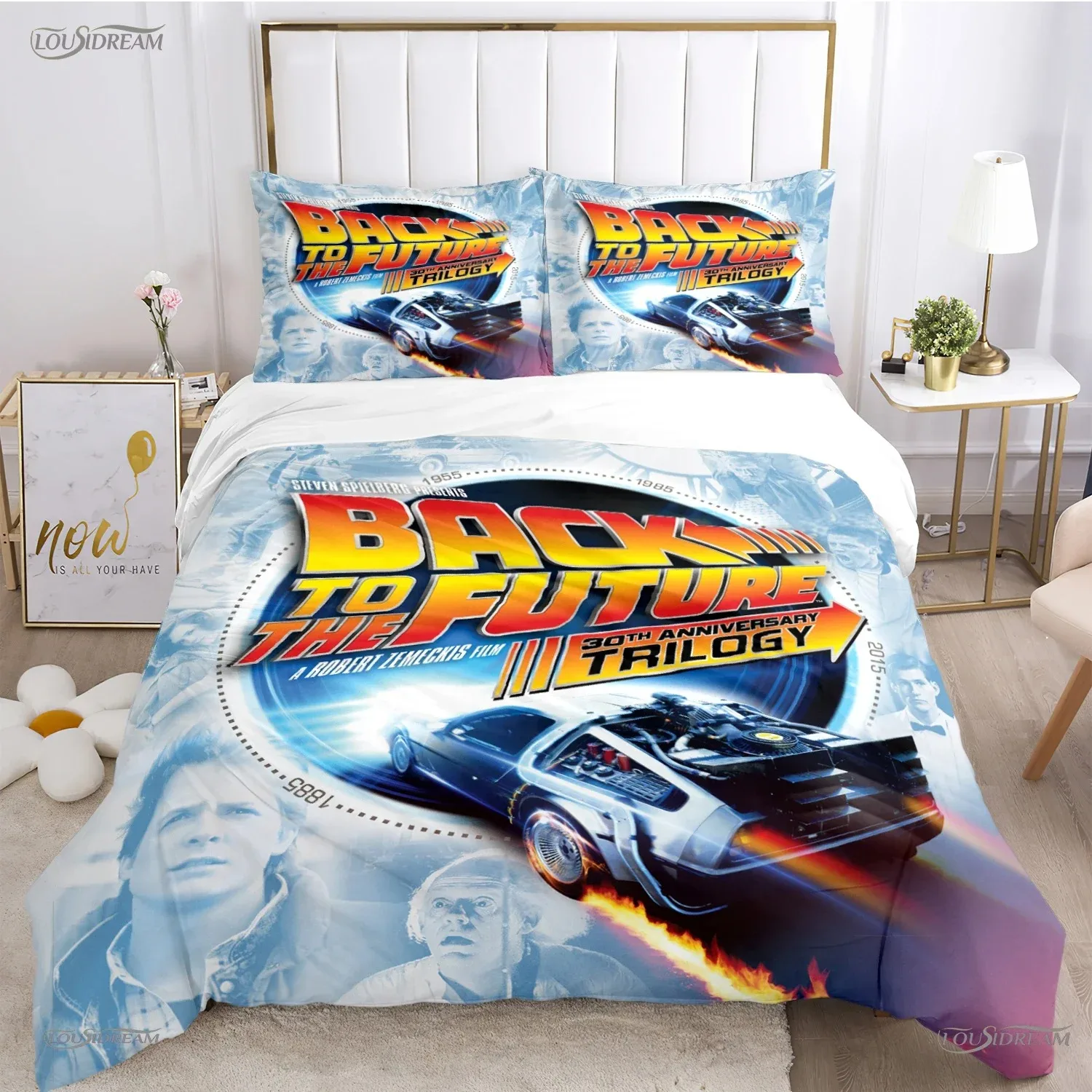 Back To The Future Patern All Season Duvet Cover Bedding Comforter set Soft Quilt Cover and Pillowcases SingleDoubleQueenKing