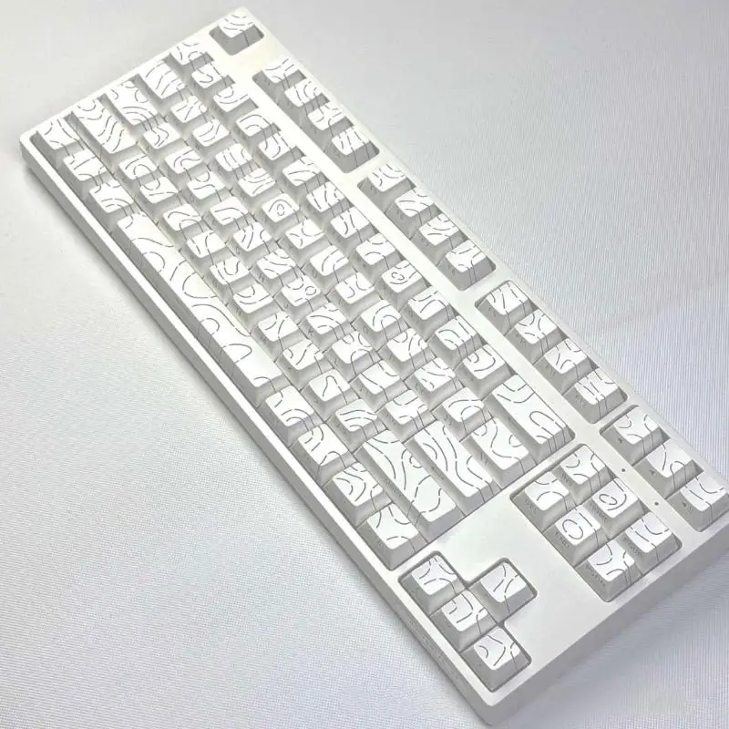 652F 97 Mechanical Keyboard Replacement Keycaps Long Lasts PBT Keycap And Side Printed Symbols