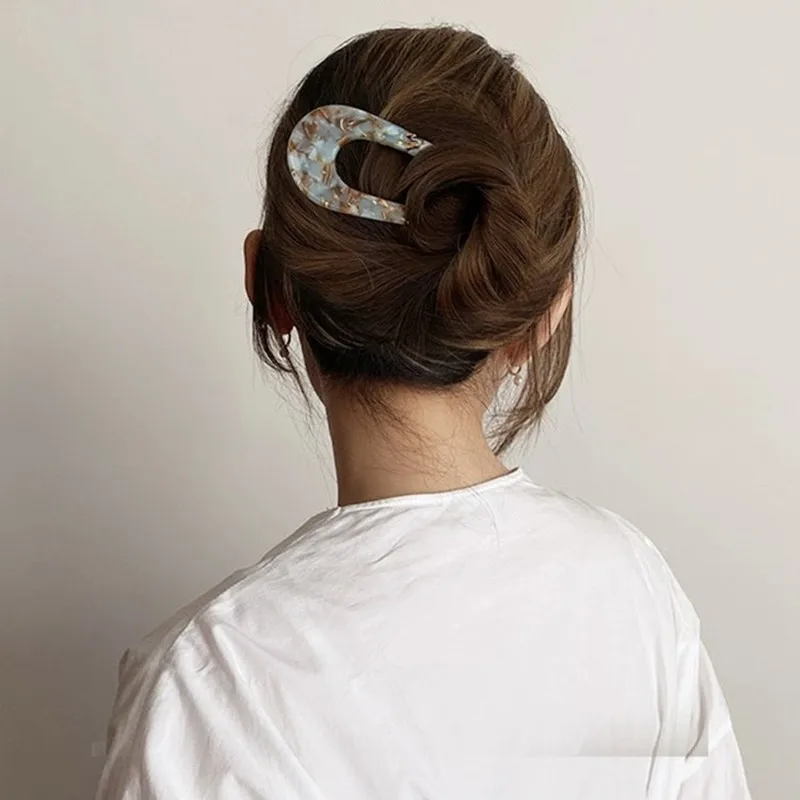 Elegant U Shape Hairpins Women French Hairpin With Two Prongs Vintage Hair Clips Bun Hair Accessories Ladies Hair Styling Tool