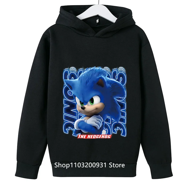 Game Sonic Printed Hoodie Kids Fall Cartoon Pullover Cute Kids Sweatshirt Casual Sweatshirt Boys Girls Hoodie