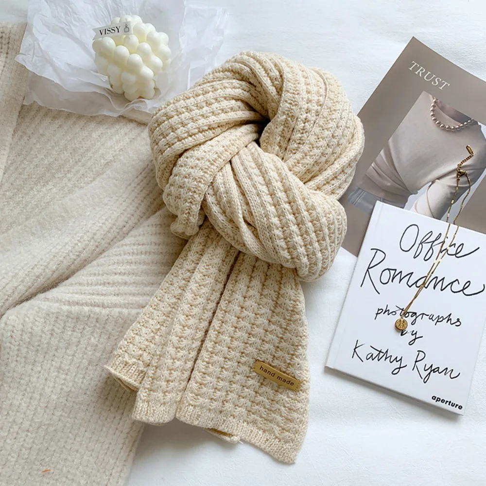 

Classic Knitting Knitted Scarf Soft Warm Winter Cashmere Scarves Windproof Thicken Long Shawl Autumn Winter