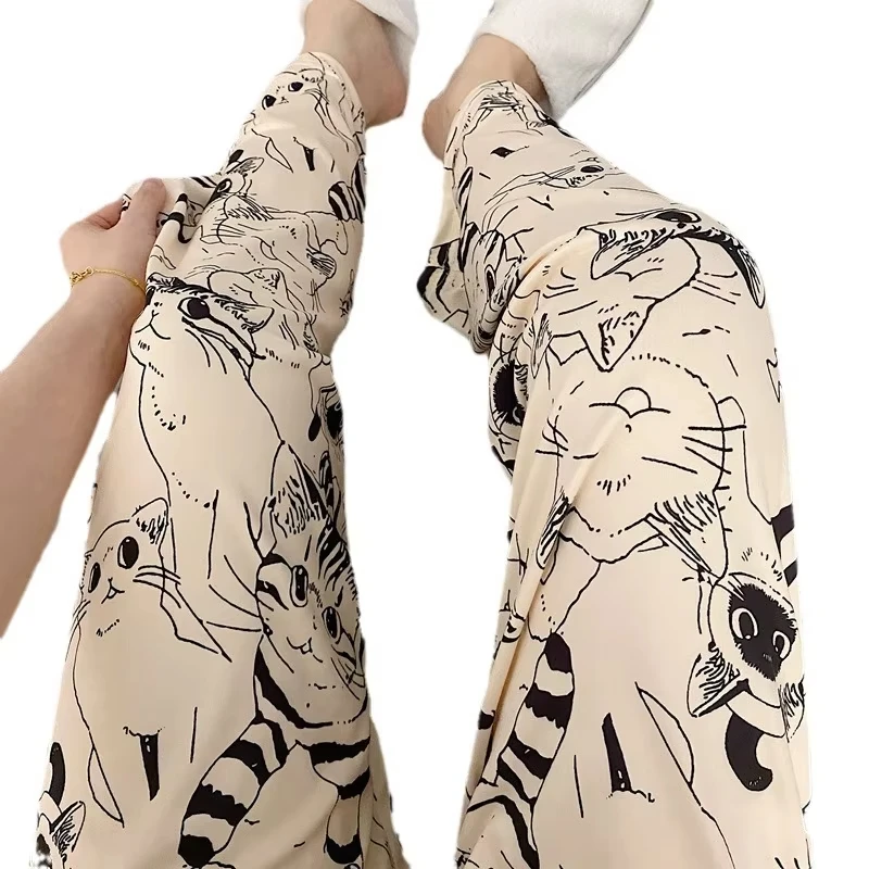 Pyjama Hosen Frau Cartoon Moe Katze Big Battle Pyjama Hosen Weibliche Student Hosen Lose Beiläufige Hosen Dame Schlafen Hosen