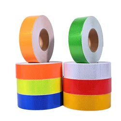 50M Reflecterende Materiaal Tape Sticker Zelfklevende Waarschuwing Weerspiegelen Film Auto Stickers Waterdichte Reflector Strip Voor Fietsen Truck