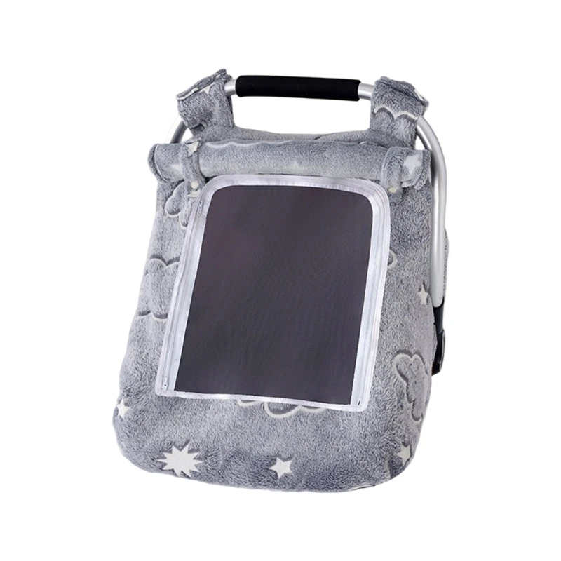 

Adjustable Car Seat Cover Soft Flannel Fabric 360 Sun Wind Protection Secure Snap Design For Bassinet Strollers Outdoor