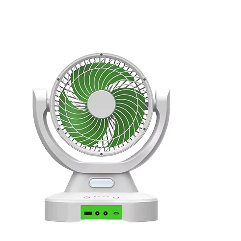 

7 Inches Solar Table Fan Air Cooler With Solar Panel AC DC Rechargeable Breeze Quiet Fan with LED Light