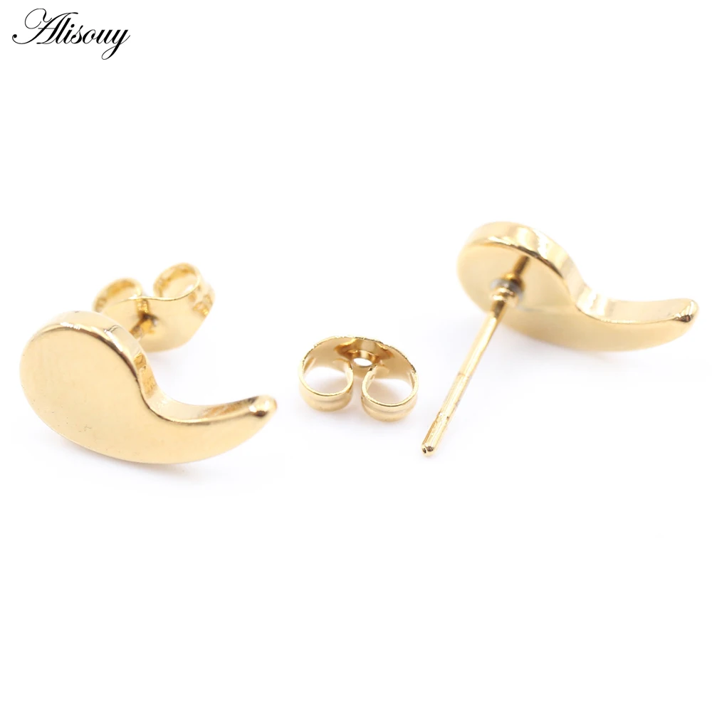 2Pieces Punk Stainless Steel Water Drop Comma Men Women Ear Stud Earrings Tragus Septum Daith Captive Cartilage Piercing Jewelry