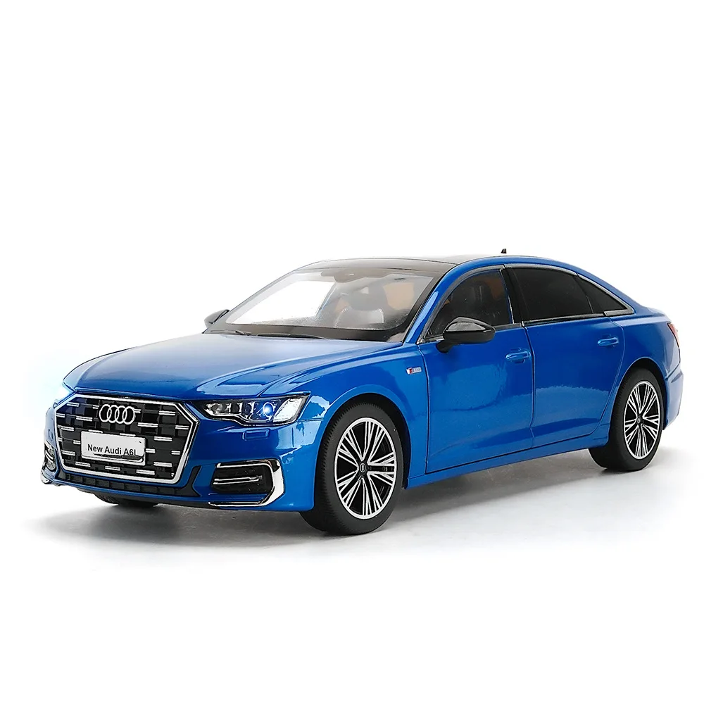 Modelo de coche de aleación AUDI A6, vehículos de juguete y fundido a presión, modelo de coche de Metal, colección de sonido y luz de alta simulación, juguete para regalo para niños, 1/18