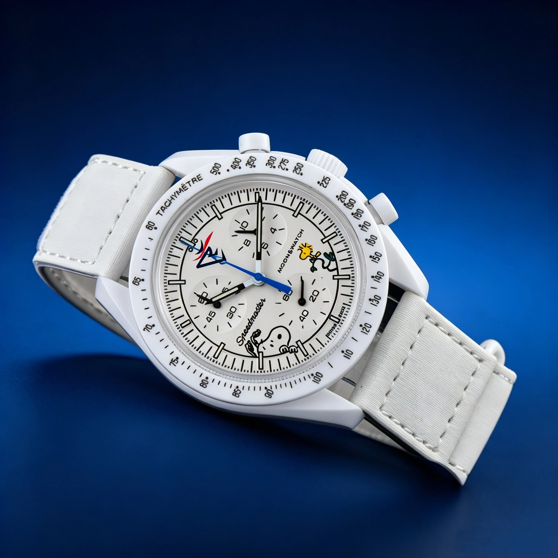 Modisches Weihnachtsgeschenk Snoopy Anime Chronograph Quarzuhr Leuchtendes Zifferblatt Nylonarmband Herren Sportuhr