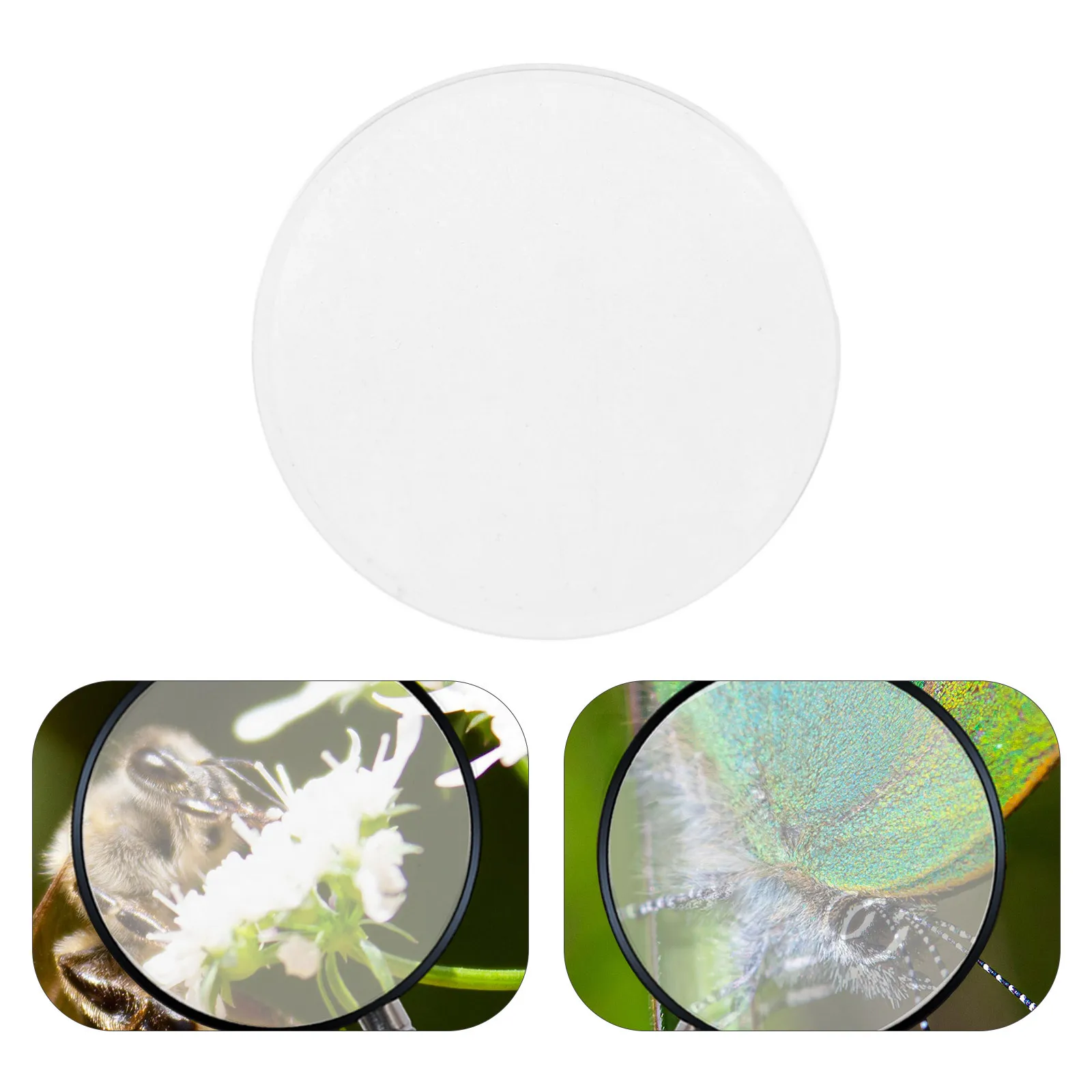 

10Pcs Double Convex Lens Pmma Optical Glass Durable Physics Classroom Demonstration Magnifying Tool 4.7 Times Magnification