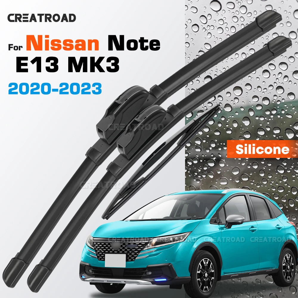 Silicone Wiper Blades Fit For Nissan Note E13 MK3 2020-2023 Coated Silent HD Wear-Resistant Windshield Wipers  24