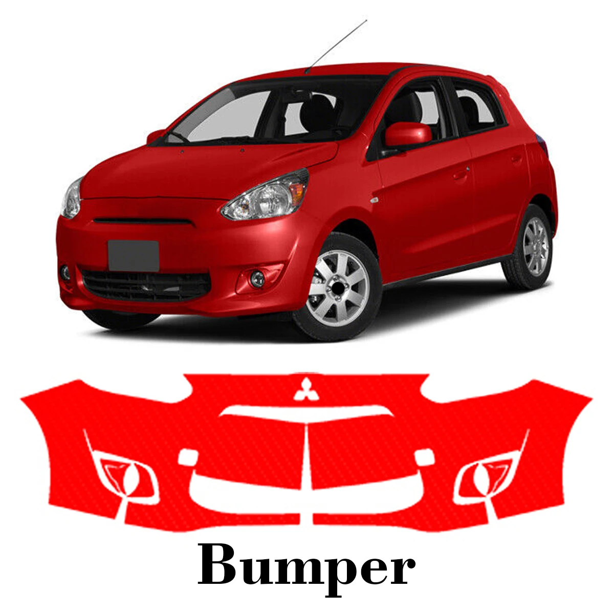 

Автомобильная предварительно вырезанная защитная пленка для краски, передний бампер, защита от царапин, внешний ТПУ PPF для Mitsubishi Mirage 2014-2016